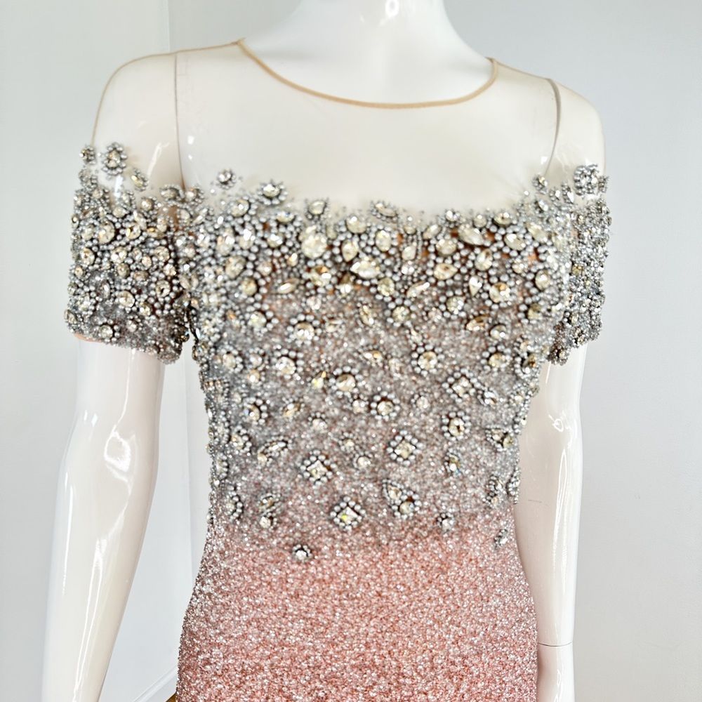 Pamella Roland Bead, Sequin, & Crystal-Embroidered Gown Size 12 - Picture 10 of 14